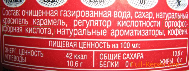 Состав Coca-Cola