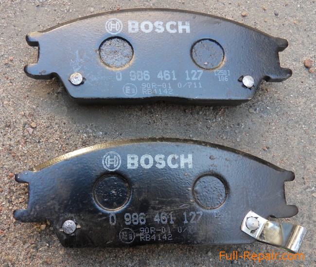 Колодки Bosch со штырьками на задней поверхности (уже расплющены)